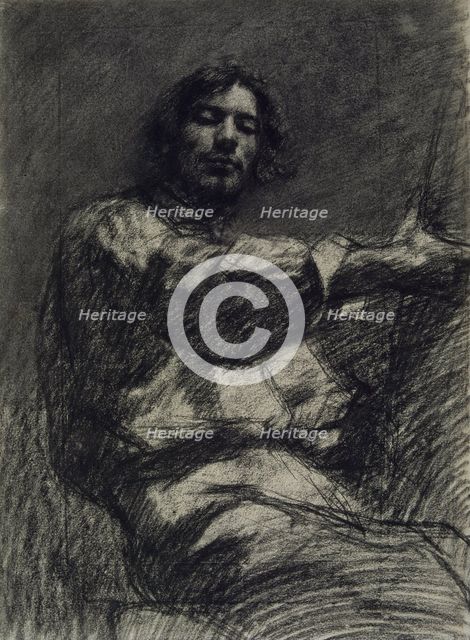 Young Man Sitting, Study. (Self-Portrait At the Easel), c. 1847. Artist: Courbet, Gustave (1819-1877)