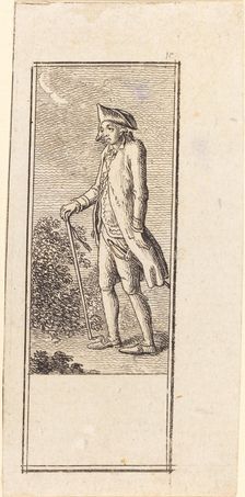 Young Man with Cane, 1784. Creator: Daniel Nikolaus Chodowiecki