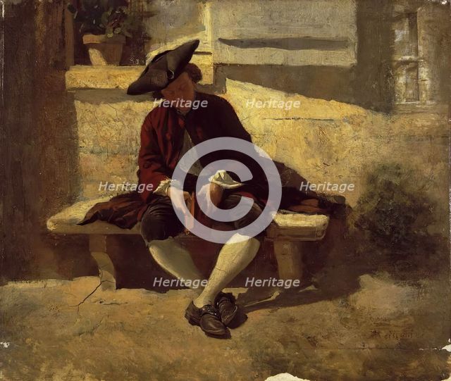 Young Man with a Book, 1860. Creator: Jean Louis Ernest Meissonier.