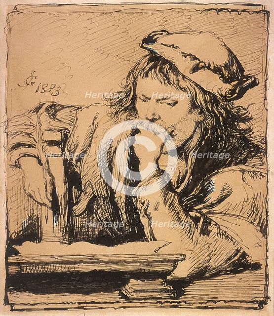'Young Man with a Book', 1883. Artist: Sir John Gilbert