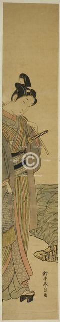 Young Man with Fishing Pole and Net, c. 1769. Creator: Suzuki Harunobu.