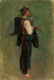 Young Man with Pipe, around 1880-1885. Creator: Ladislav Mednyanszky