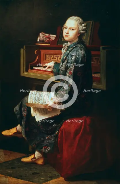 'Young Musician at the Harpsicord'. Artist: Unknown