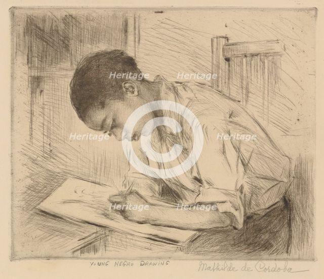 Young Negro Drawing, ca.1935 - 1943. Creator: Mathilde De Cordoba.