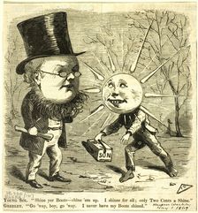 Young Sol and Greely, from Harper's Weekly, published May 1, 1869. Creator: Frank Beard