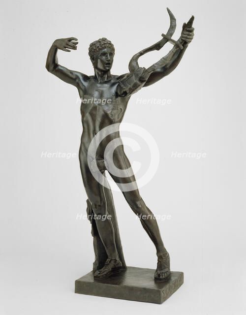 Young Sophocles Leading the Chorus of Victory after the Battle of Salamis, Modeled 1885, cast 1911. Creator: Gorham Manufacturing Company.
