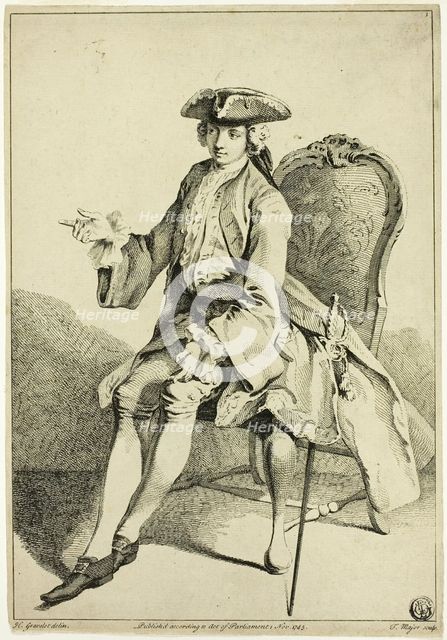 Young Seigneur Seated, 1745. Creator: Hubert Francois Gravelot.