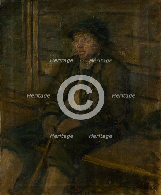 Young Shepherd Sitting, 1908-1910. Creator: Ladislav Mednyanszky.