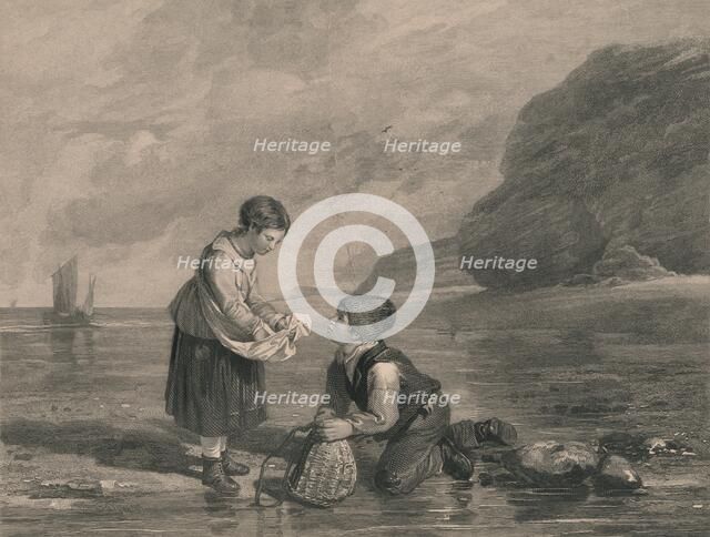 'Young Shrimp Catchers', early 19th century. Creator: Joseph Phelps.