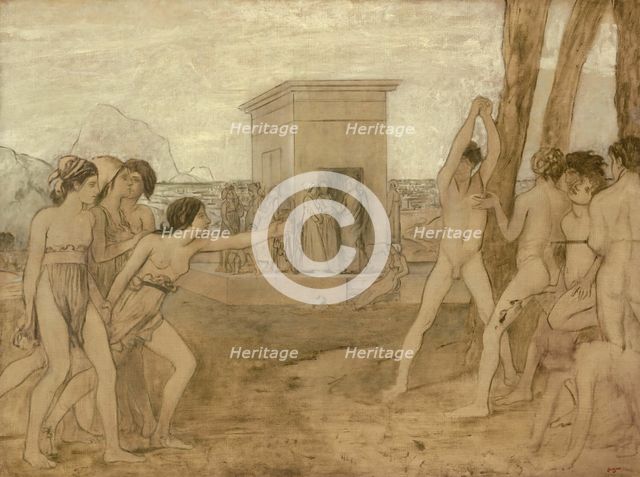 Young Spartan Girls Challenging Boys, c. 1860. Creator: Edgar Degas.
