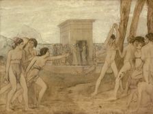 Young Spartan Girls Challenging Boys, c. 1860. Creator: Edgar Degas