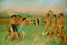 Young Spartans Exercising c1860. Artist: Edgar Degas