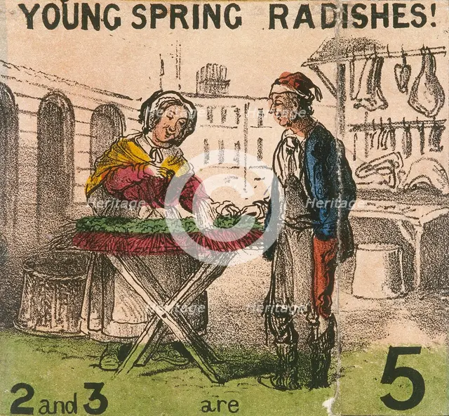'Young Spring Radishes!', Cries of London, c1840. Artist: TH Jones