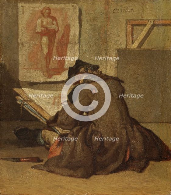 Young Student Drawing, c18th century. Creator: Jean-Simeon Chardin.