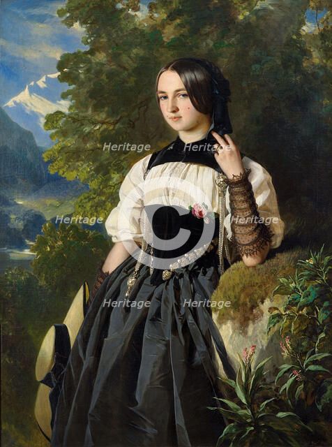 Young Swiss girl from Interlaken, 1840.