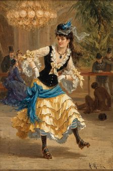 Young Parisian woman on the roller skating rink, after 1867. Creator: Morlon, Antony Paul Emile (1834-1918)