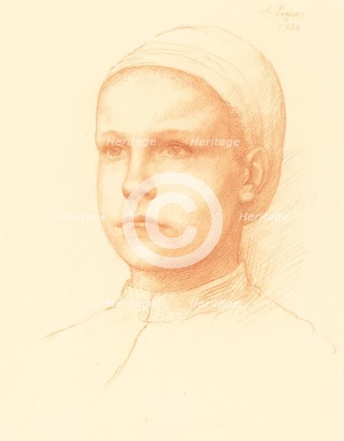 Young Peasant (Jeune paysanne), 1904. Creator: Alphonse Legros.