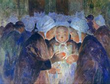 Young People from Breton before a Procession c1884-1930. Artist: Fernand Loyen du Puigaudeau