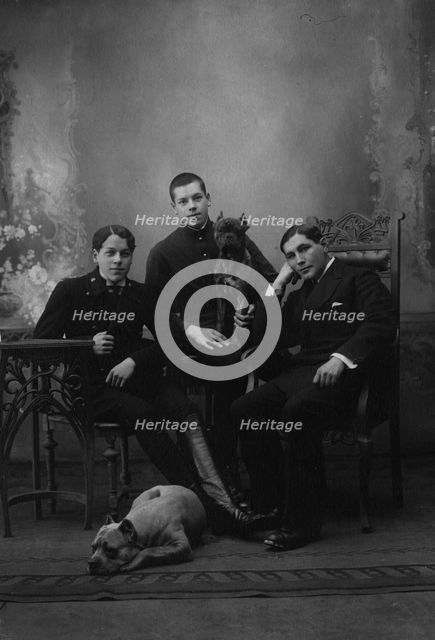 Young People, Presumably the Sons of Fire Chief A.F. Domishkevich, early 20th century. Creator: Unknown.