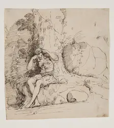 Young Person Seated by a Tree, 1777. Creator: John Hamilton Mortimer