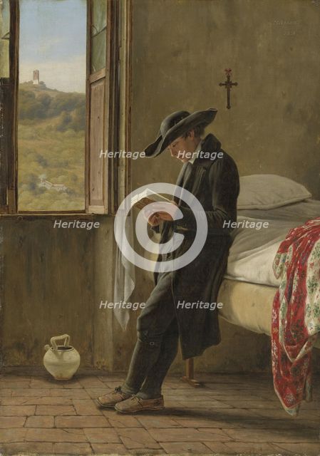 Young Priest reading, 1838. Creator: Martinus Rorbye.