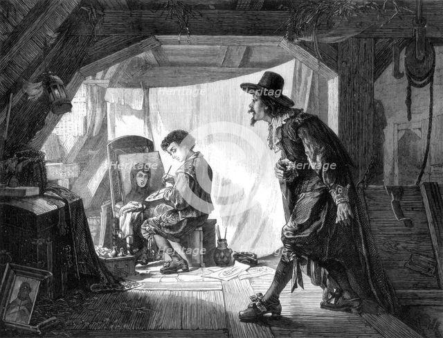 Young Rubens surprised by his master, Van Noort, 1875.Artist: Steven Arad Allen