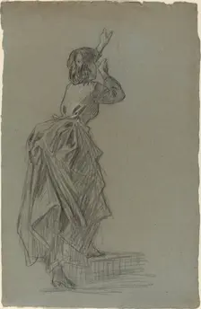 Young Woman Climbing a Step, 1890s. Creator: Unknown