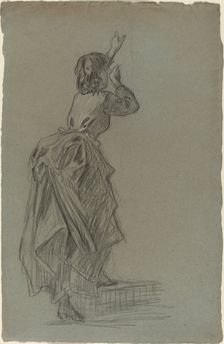 Young Woman Climbing a Step, 1890s. Creator: Unknown