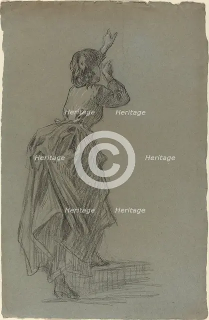 Young Woman Climbing a Step, 1890s. Creator: Unknown.