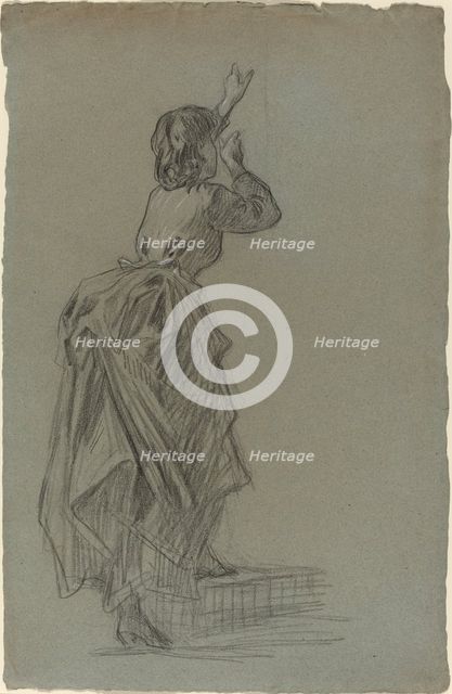 Young Woman Climbing a Step, 1890s. Creator: Unknown.