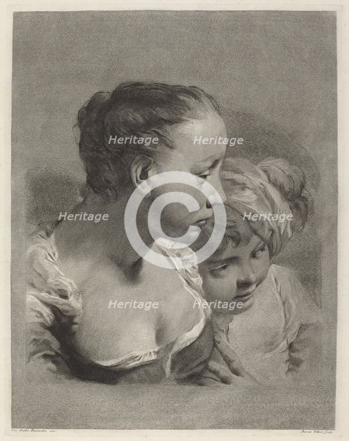 Young Woman and a Boy Facing Right. Creator: Marco Alvise Pitteri.