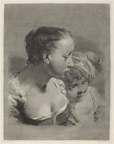 Young Woman and a Boy Facing Right. Creator: Marco Alvise Pitteri