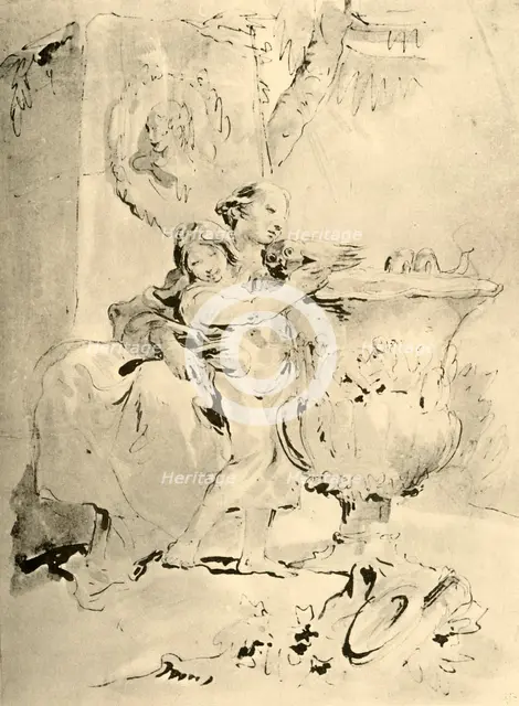 'Young Woman and Boy', mid 18th century, (1928). Artist: Giovanni Battista Tiepolo.