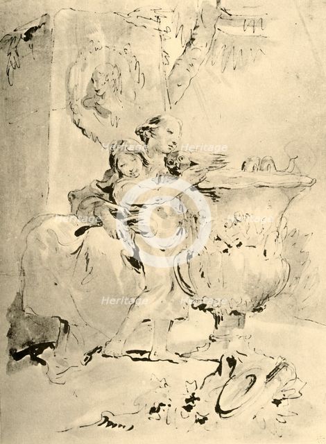 'Young Woman and Boy', mid 18th century, (1928). Artist: Giovanni Battista Tiepolo.