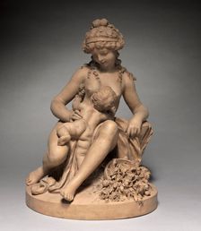 Young Woman and Child at Play, 1780s. Creator: Clodion (French, 1738-1814), follower of