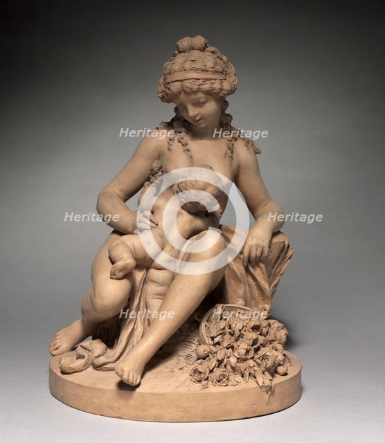 Young Woman and Child at Play, 1780s. Creator: Clodion (French, 1738-1814), follower of.