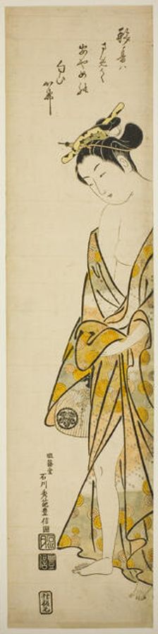 Young Woman after a Bath, c. 1745. Creator: Ishikawa Toyonobu