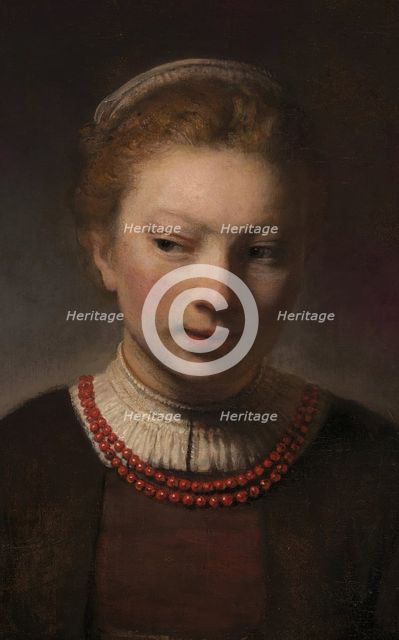 Young Woman at an Open Half-Door, 1645. Creators: Rembrandt Harmensz van Rijn, Workshop of Rembrandt.