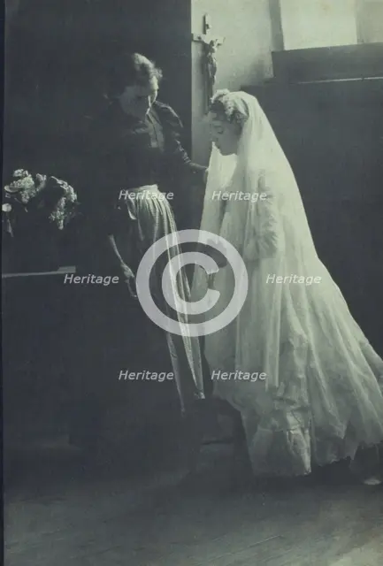 Young woman at her first communion with an attendant, c1900. Creator: Elizabeth B. Brownell.