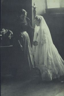 Young woman at her first communion with an attendant, c1900. Creator: Elizabeth B. Brownell