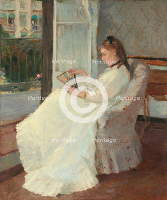 Young woman at her window (Portrait of Mrs. Pontillon), 1869. Creator: Berthe Morisot.