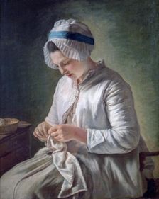 Young Woman at Work c1725-1778. Artist: Francois Duparc