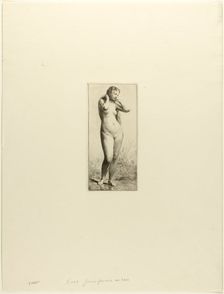 Young Woman Bathing, c. 1866. Creator: Charles Emile Jacque