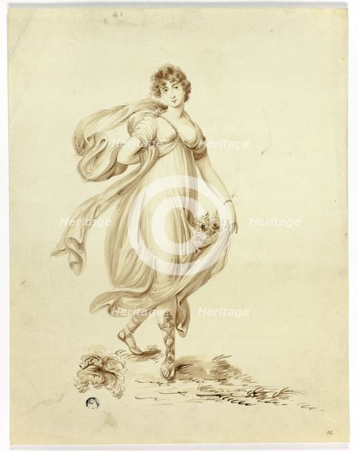 Young Woman Bearing Flowers, 1812. Creator: Samuel Lane.