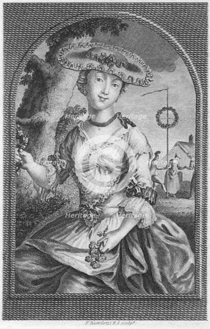 'Young woman', c1740-1810.Artist: Francesco Bartolozzi