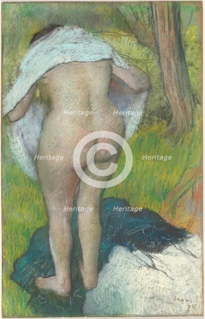 Young Woman Dressing Herself, 1885. Creator: Edgar Degas.