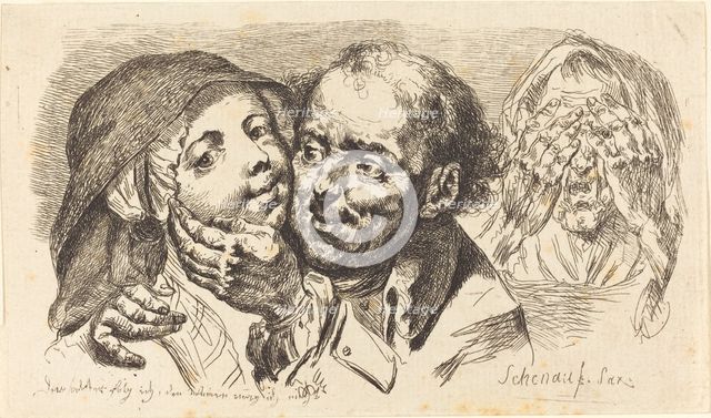 Young Woman Embraced by an Older Man, 1765. Creator: Johann Eleazar Schenau.