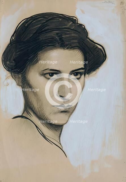 Young woman en face, 1914. Creator: Josef Wawra.