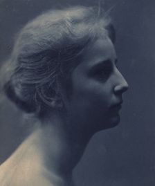 Young woman, facing right, head-and-shoulders profile portrait, c1900. Creator: Unknown