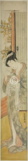 Young Woman Feeding a Rat, c. 1771. Creator: Isoda Koryusai.